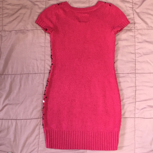 Girls size 10 Pink sequin sweater dress - Picture 4 of 7